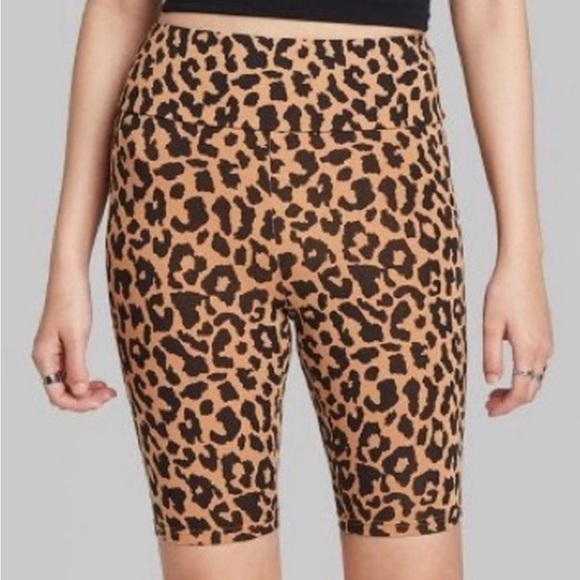 wild fable Pants - Wild Fable Leopard Print Women’s Biker Shorts (Sz XS)